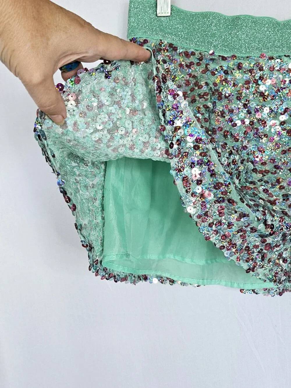 Justice Sequin Skort | Seafoam Green | Girls 14 | runDisney Disneybound